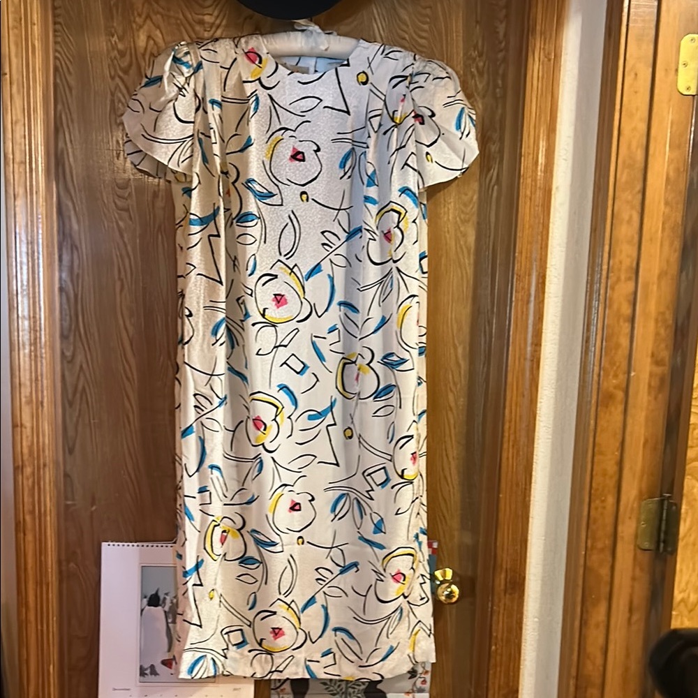 Vintage Retro Liz Claiborne Floral Print Women's Dress Size 10